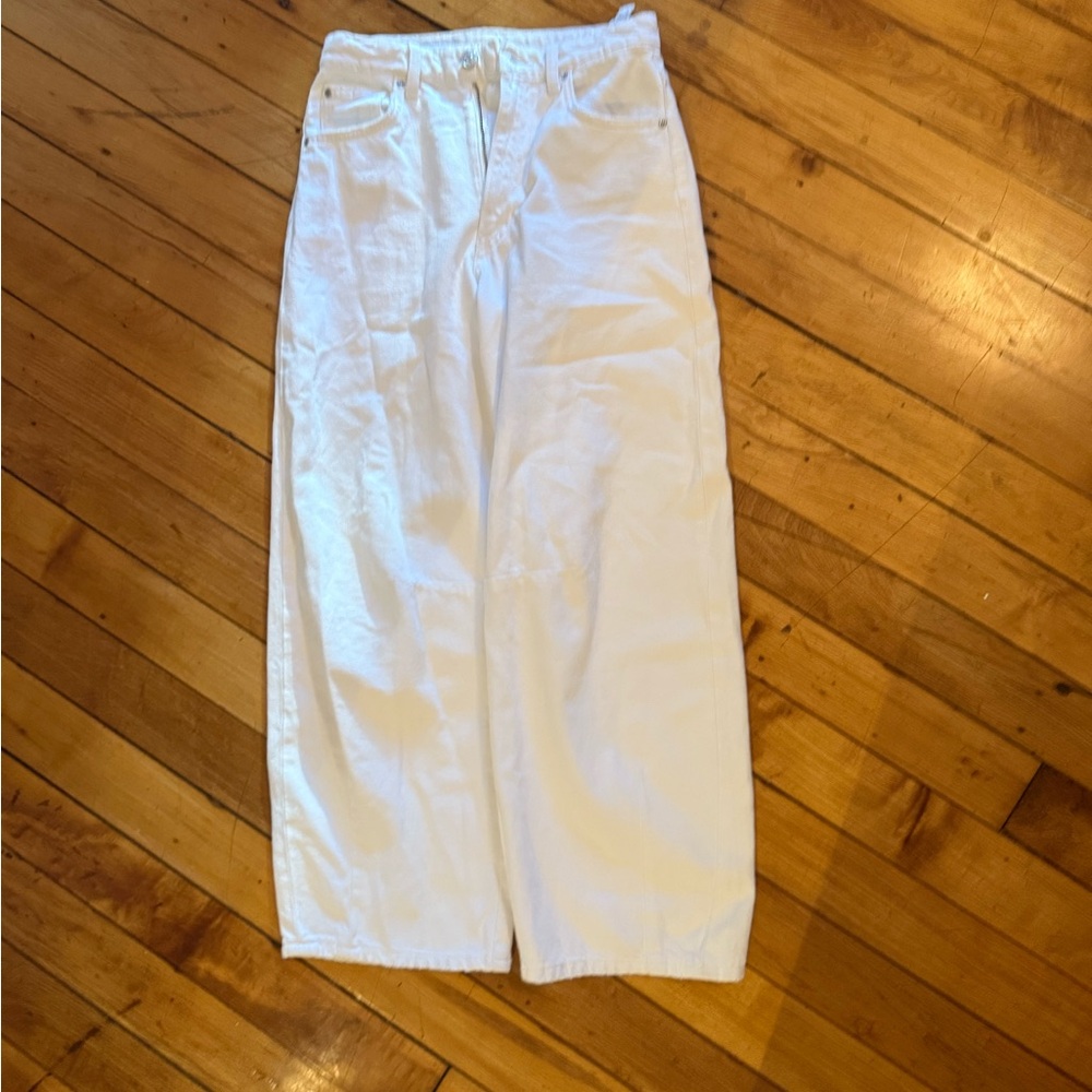 Zara White barrel jeans